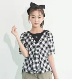 メゾピアノジュニア レイヤード半袖シャツ 150㎝