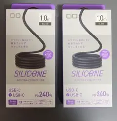 2Packセット！CIOスパイラルシリコンUSB-Cケーブル 1.0m ブラック