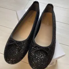 グリッター ラメ　ブラック パンプス LLサイズ
