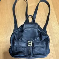 HARUTU 黒 レザー バックパック