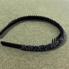 ビジュー装飾 カチューシャ ブラック・ネイビー