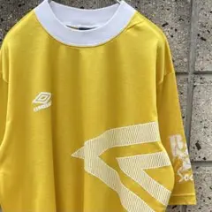 USA製 90s UMBRO XLサイズ 古着 ゲームシャツ 黄金 × 白