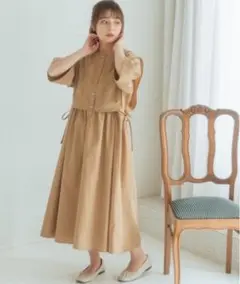 nemne store フラップピンタックワンピース