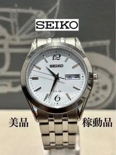 極美品【稼働品】SEIKO　セイコー　V158　ブラック　シルバー　電波ソーラー Yahoo!オークション -「seiko v158」(スピリット) (セイコー)の