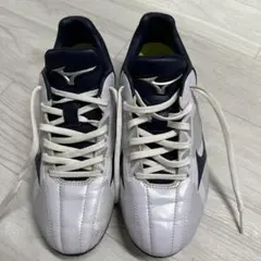 26.0 Mizuno 野球 スパイク 金属 ホワイト/ネイビー