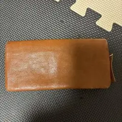 ブラウンレザー 長財布 ファスナー付き