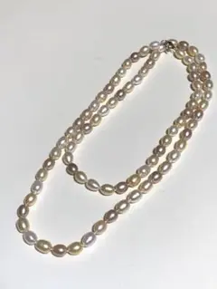 淡水パールマルチカラー超ロングネックレス 100cm