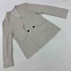 LAUTRÉAMONT リネン混 ノーカラージャケット ベージュ 38サイズ