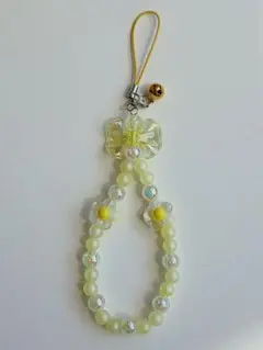ハンドメイド ストラップ イエロー