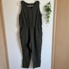 studio clipスタジオクリップサロペット　Vネック 麻混