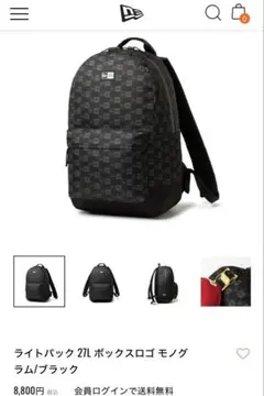 NEW ERA ライトパック 27L ボックスロゴモノグラム/ブラック