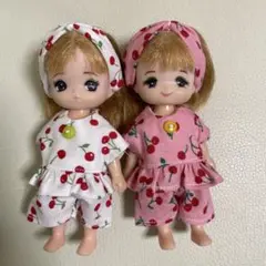 560.ミキちゃんマキちゃんサイズ服　さくらんぼパジャマセット