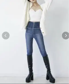 GYDA サイドレースアップスキニー ハイウエストスキニー Sサイズ