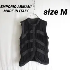 イタリア製 EMPORIO ARMANI レザー ベスト 切替 ジャケット 本革