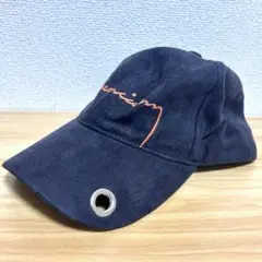 ブラック キャップ フワフワ オレンジ ワンポイント