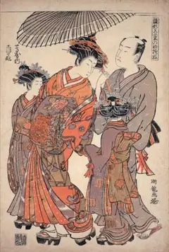 磯田湖龍斎、茶筅売り図、超希少・大判画集画、新品高級額装付 伊万里 色絵 龍 桐に鳳凰唐草 七寸皿 - 生活骨董と古布の