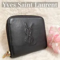 【美品】 Yves saint Laurent 折り財布 カサンドラ ブラック