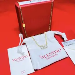 VALENTINO ヴァレンティノ Vロゴ ネックレス クリスタル