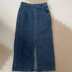 GU デニム ロングスカート スリット入り　Sサイズ