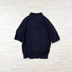 美品✨ジョンスメドレー　近年モデル　ポロニット　シーアイランドコットン　ネイビー