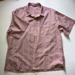 Hush Puppies 半袖シャツ 3L ピンク ストライプ