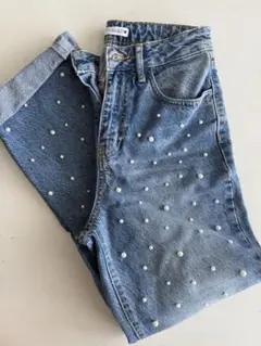 ZARA デニム　パール付き
