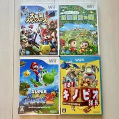 Wiiソフト4本セット スマブラ どうぶつの森 ギャラクシー2 キノピオ
