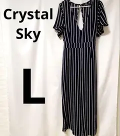 Crystal Sky ストライプ オールインワン 11号　Lサイズ