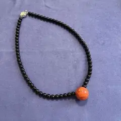 珊瑚 オニキス シルバー留め金