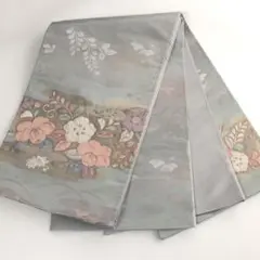正絹 霞取りに辻が花模様 袋帯