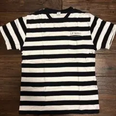 FUCT 黒白ストライプ Tシャツ LARGE