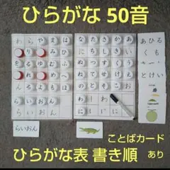 ①ひらがな表 あいうえお表 ペットボトルキャップ ことばカード付モンテッソーリ