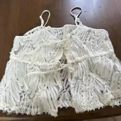 しまむら…フリル付きホワイトキャミソール Lサイズ