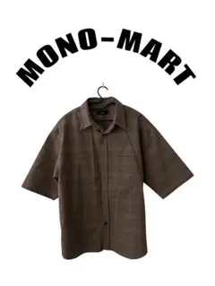 MONO-MART ブラウン チェック柄 半袖シャツ メンズ　L セットアップ