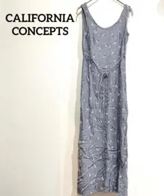CALIFORNIA CONCEPTS 花柄ノースリーブワンピース 千鳥柄