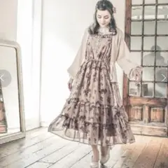 axesfemmeアクシーズファム★ミュシャキャミソールワンピース★くすみピンク