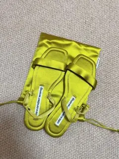 未使用品 alexander wang フラットサンダル 35 グリーン
