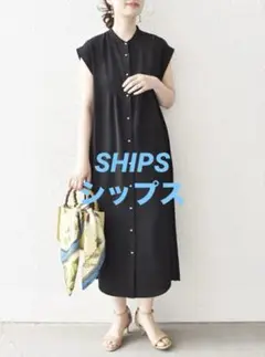 ストレッチ ジョーゼット プリーツ ワンピース／シップス（SHIPS）