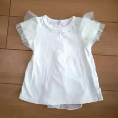フリル袖リボン付きTシャツ 110