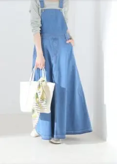 スローブイエナ LE DENIM ジャンパースカート　フレアロング丈　サイズ38