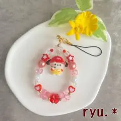 M'c わんこ ミニストラップ (レッド)