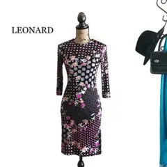 LEONARD レオナール ワンピース 美品 七分袖