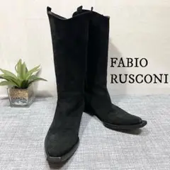 【高級✨】FABIO RUSCONI スエードスクエアミドルブーツ (24.5)