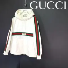 GUCCI グッチ ラベル キャンバス プルオーバー パーカー ジャケット