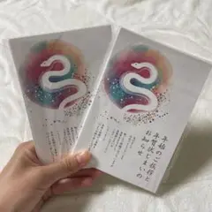 年賀状 年賀状じまい 挨拶状 はがき 10枚×2セット 巳年