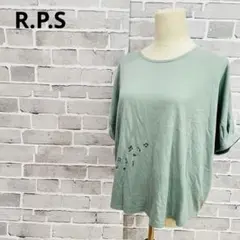 R.P.S ミントグリーン 半袖 Tシャツ 【F】ポンチョ風　ダボ　a945