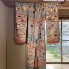 豪華振袖 金彩金駒刺繍 正絹 古典柄