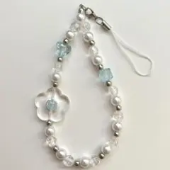 【9/2までお値下げ中】ハンドメイドストラップ ブルー/ハンドメイド