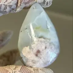高品質✨️グリーン桜瑪瑙 ①しずく パーム 天然石 握り石