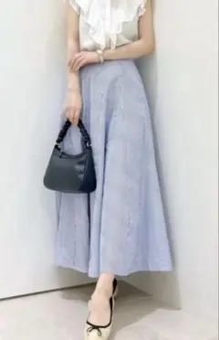 新品　Te chichi TERRASSE ストライプ　フレアスカート　大きい